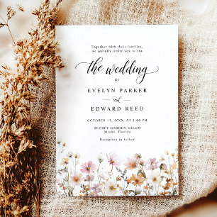 Boho Floral Fall Wedding Invitation