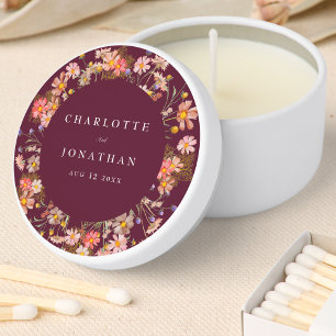 Boho Floral Fall Wedding Mini Candle Favors