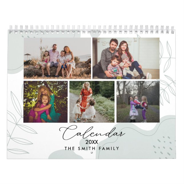 Boho Floral Family Memories Photo Keepsake Calendar (Cover)