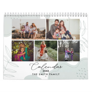 Boho Floral Family Memories Photo Keepsake Calendar