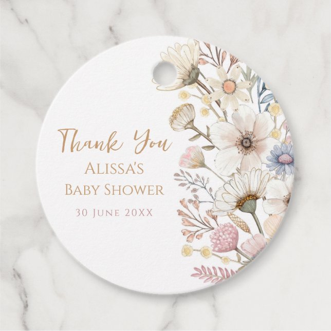 Boho Floral Favor Tags (Front)