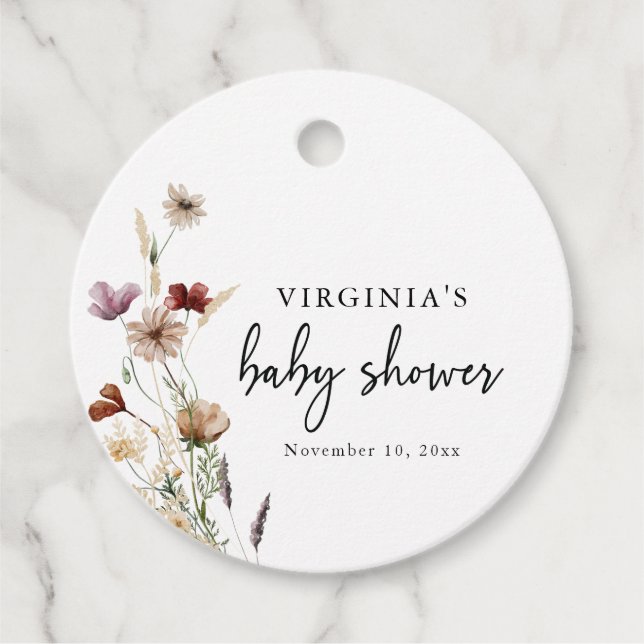 Boho Floral Favor Tags (Front)