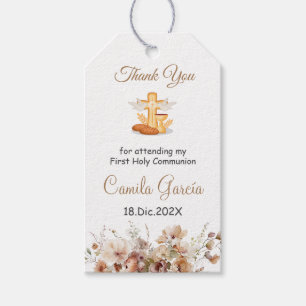 Boho Floral First Communion Gift Tag