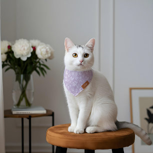 Boho Floral & Foliage Violet Purple Personalize Pet Bandana Collar