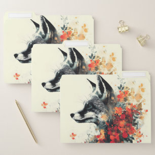 Boho Floral Fox Wildlife Nature File Folder