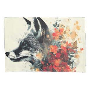 Boho Floral Fox Wildlife Nature Pillow Case