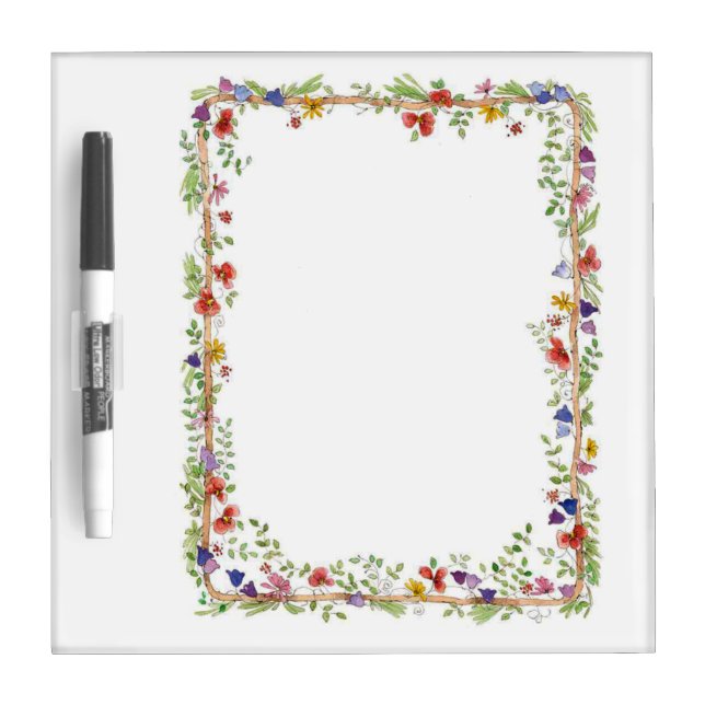 Boho Floral Frame Dry Erase Board (Front)