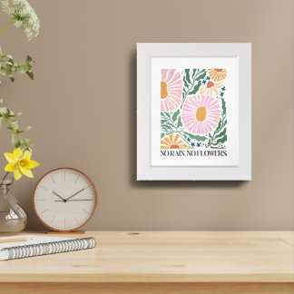 Boho Floral Framed Art with Inspirational Quote
