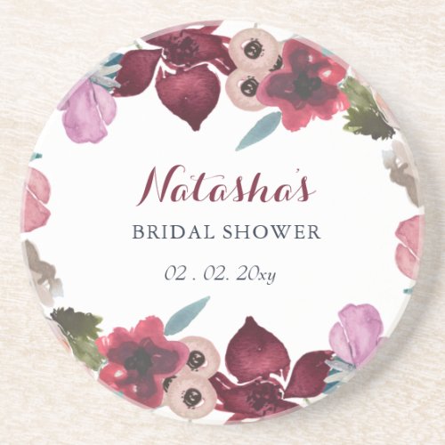 Boho Floral Garden Bridal Shower  Coaster