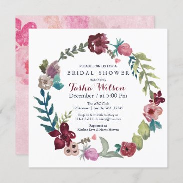 Boho Floral Garden Bridal Shower Invitations