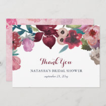 Boho Floral Garden Bridal Shower Thank You Card