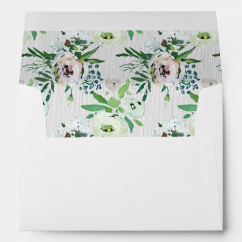 Boho Floral Geometric Preprinted Wedding Envelope