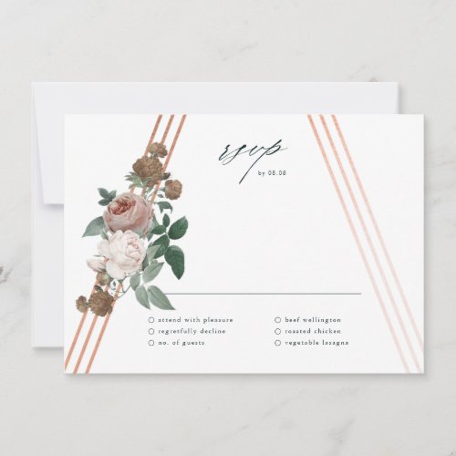 Boho Floral Geometric Wedding RSVP Card