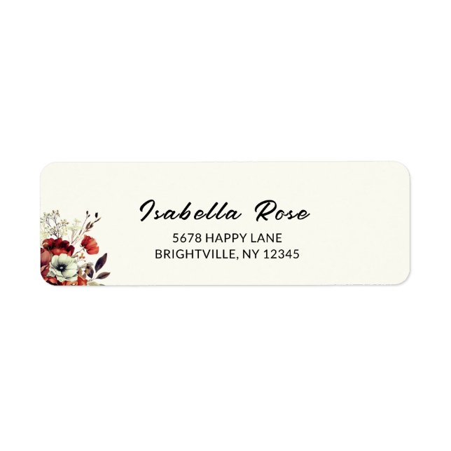 Boho Floral Grad  Graduation Mail Return Address  Label (Front)