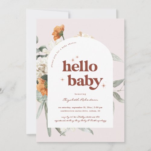 Boho Floral Greenery Botanical  Baby Shower Invitation