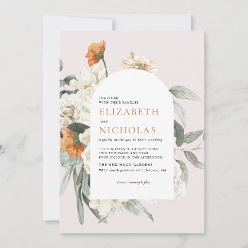 Boho Floral Greenery Botanical Wedding Invitation | Zazzle