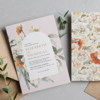 Boho Floral Greenery Botanical Wedding Invitation by IYHTVDesigns at Zazzle