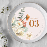 Boho Floral Greenery | Wedding Table Number<br><div class="desc">Table numbers enhance the look of your tablescape and put the finishing touch on your special day. Personalized text printing of the names or numbers of your tables. Pure spring magic abounds with this palette grounded in floral - and boho-inspired hues. Soft, antique orange takes the lead while peach and...</div>