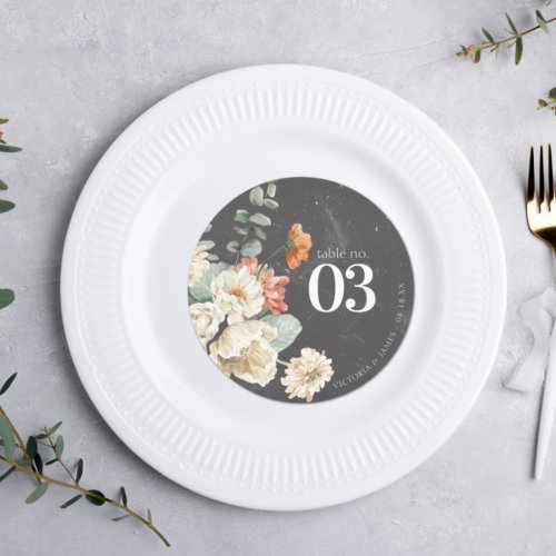 Boho Floral Greenery  Wedding Table Number