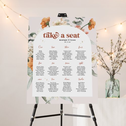 Boho Floral Greenery | Wedding Table Seating Foam Board