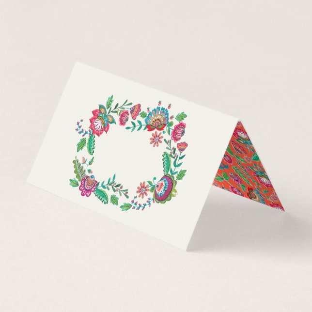 Boho Floral | Guest name settings | Place Card (Front)