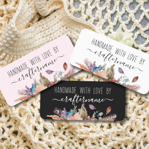 boho floral Handmade with love by clothing label