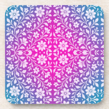 Boho Floral Hard plastic coaster