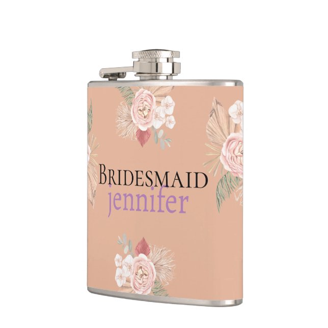 Boho Floral Heart Flask (Left)