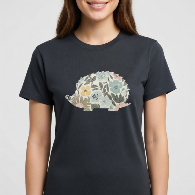 Boho Floral Hedgehog T-Shirt (Creator Uploaded)
