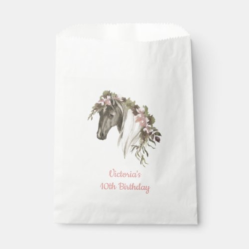 boho floral horse birthday party treat bag