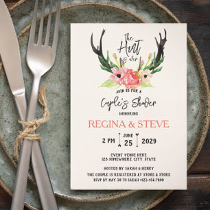 ©Boho Floral Hunt is Over Couple's Shower Invitation