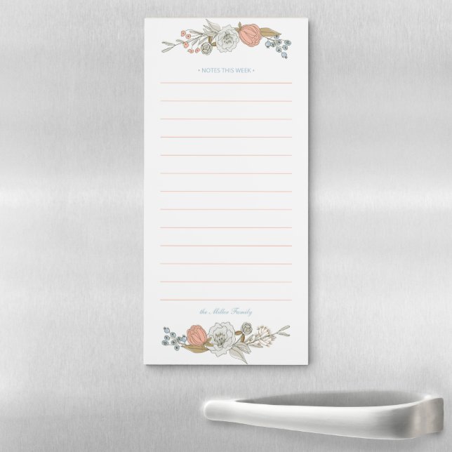 Boho Floral Illustration Personal Notepad (In Situ)