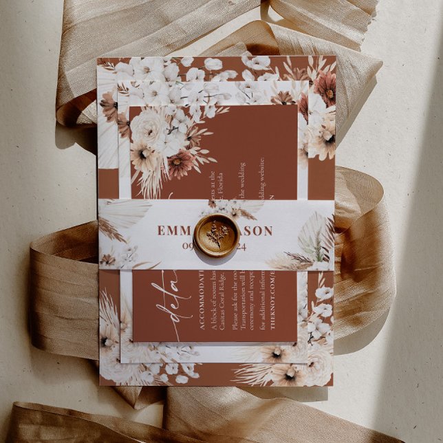 Boho Floral Invitation Belly Band (Creator Uploaded)