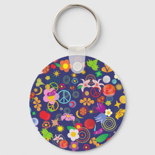 Boho floral keychain