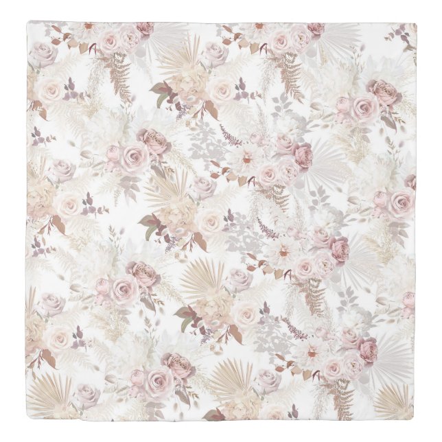 Boho Floral King Size Duvet Cover (Front)