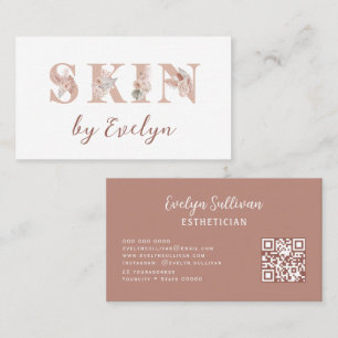 Boho Floral Letters Skin Business Card