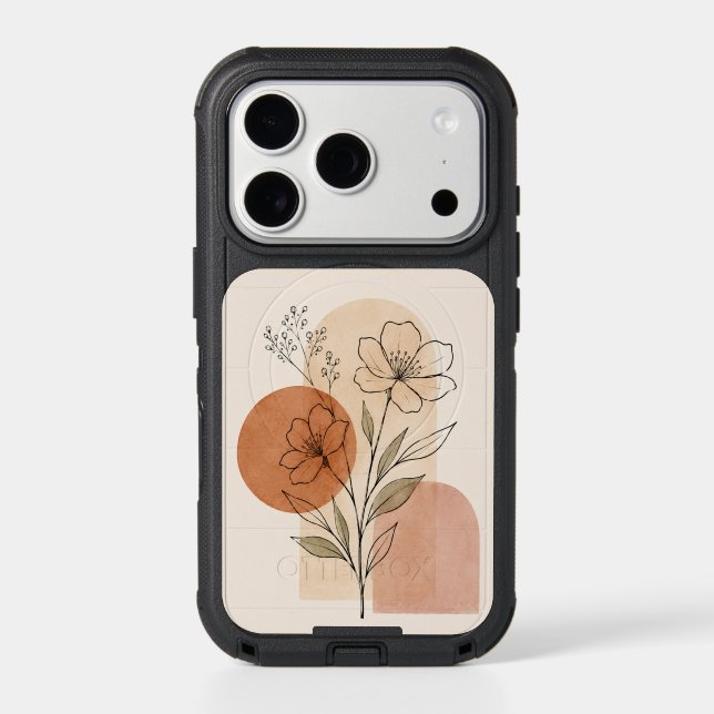 Boho Floral Line Art Phone Case (Back)