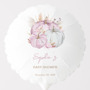 Boho Floral Little Pink Pumpkins Baby Shower Balloon