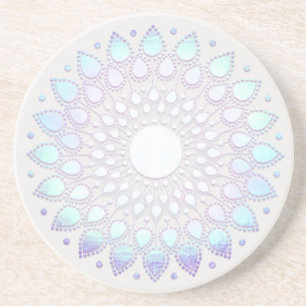 Boho Floral  Lotus Mandala Coaster