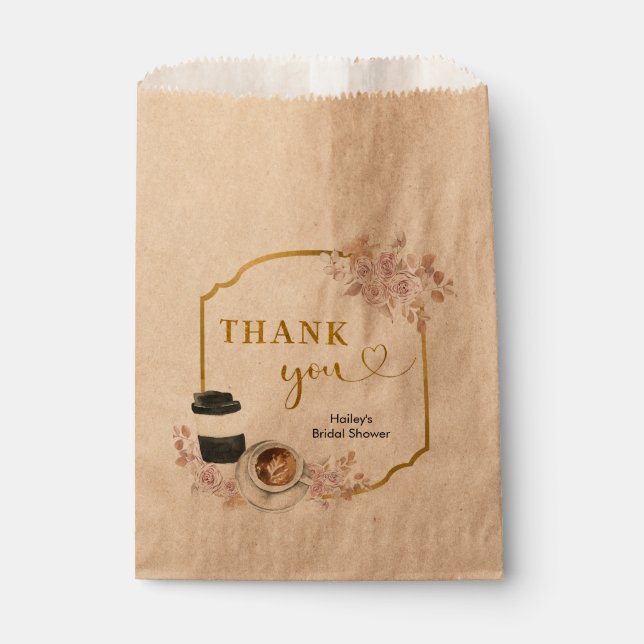Boho Floral Love is Brewing Coffee Favor Bag (Front)