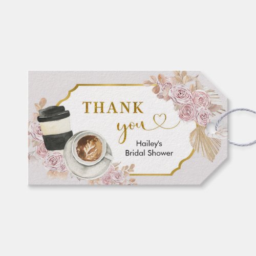 Boho Floral Love is Brewing Coffee Gift Tags