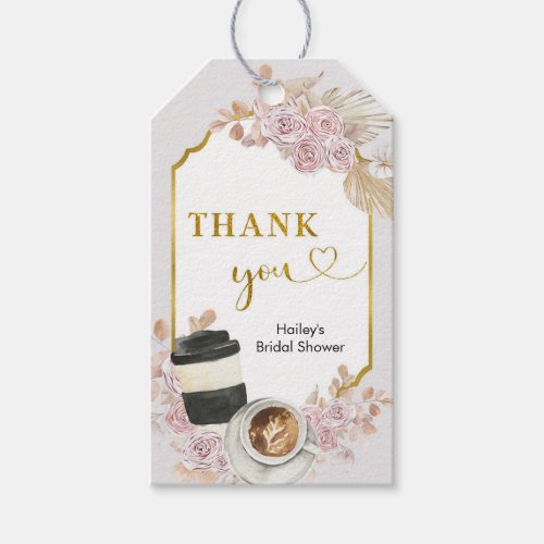 Boho Floral Love is Brewing Coffee Gift Tags