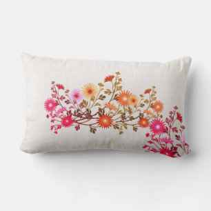 Boho Floral Lumbar Pillow