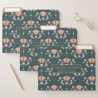 Boho Floral Luna Moth Daisy Floral Teacher Planner