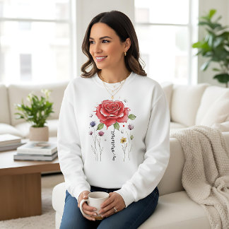 Boho Floral Mama Rose Flower Mother’s Day Gift Sweatshirt