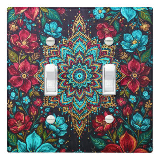Boho Floral Mandala Wall Outlet Cover Plate