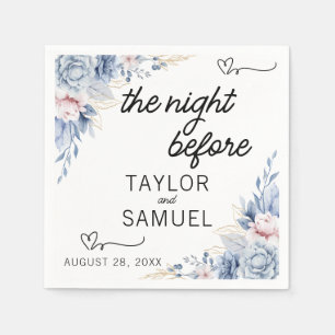 Boho floral Minimalist Wedding Cocktail Napkins