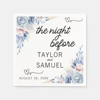 Boho floral Minimalist Wedding Cocktail  Napkins