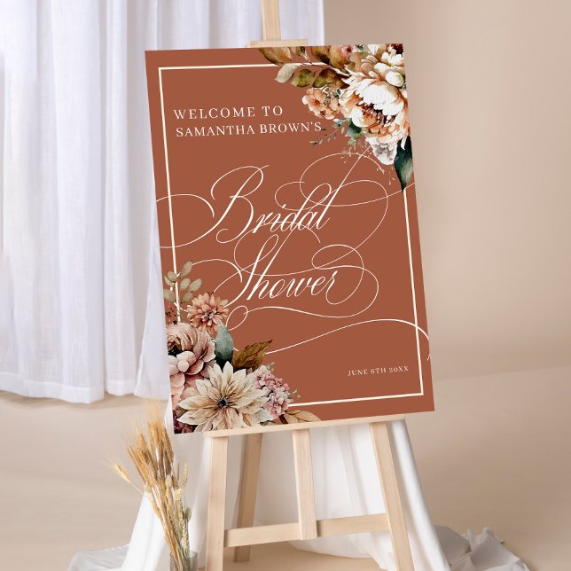 Boho Floral Modern Bridal Shower Welcome Sign (Creator Uploaded)