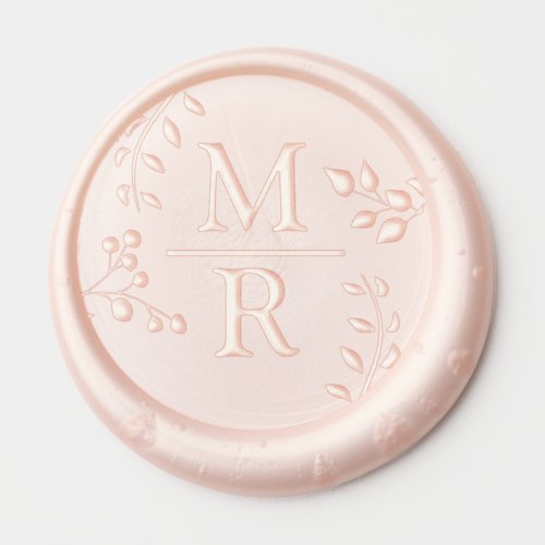 Boho Floral Monogram Wedding Wax Seal Sticker